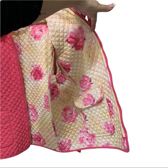 ESPRIT QUILTED Y2K PINK REVERSIBLE FLORAL FULL ZIP LS JACKET SIZE LARGE NWOT - Picture 10 of 16